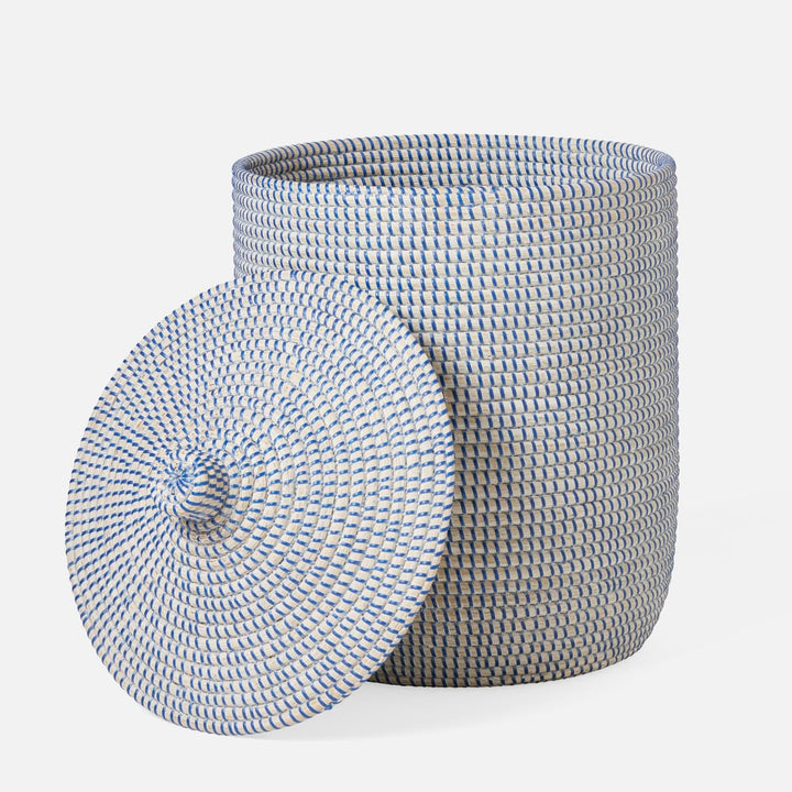Roslyn, Whitewashed/Navy, Basket, Tall, Seagrass