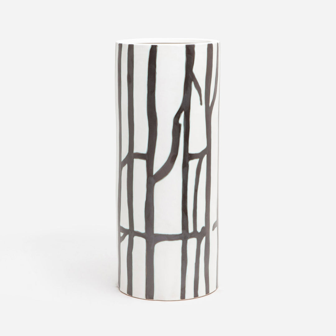 Biella, White/Black, Umbrella Stand, Large, Ceramic