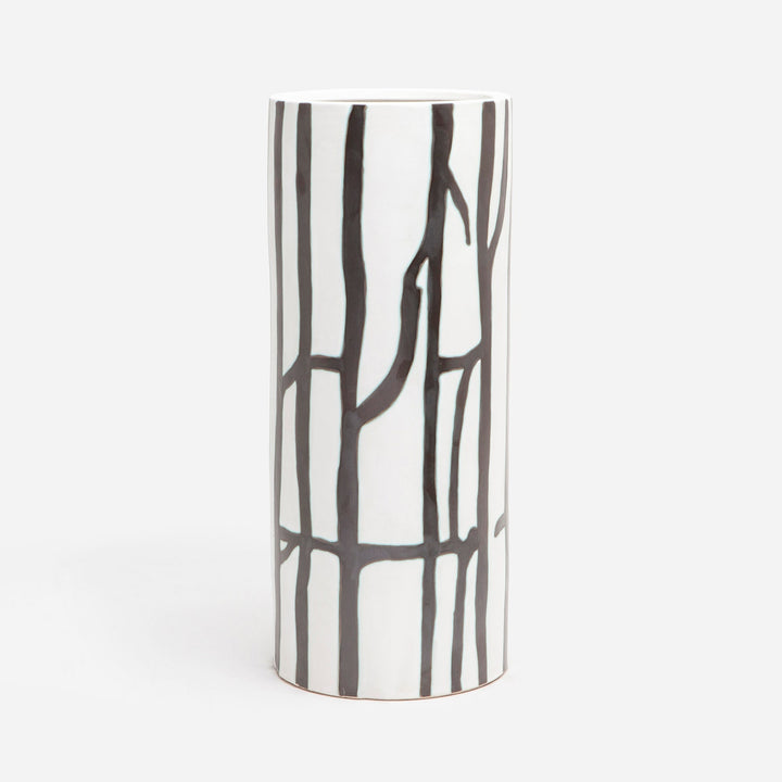 Biella, White/Black, Umbrella Stand, Large, Ceramic