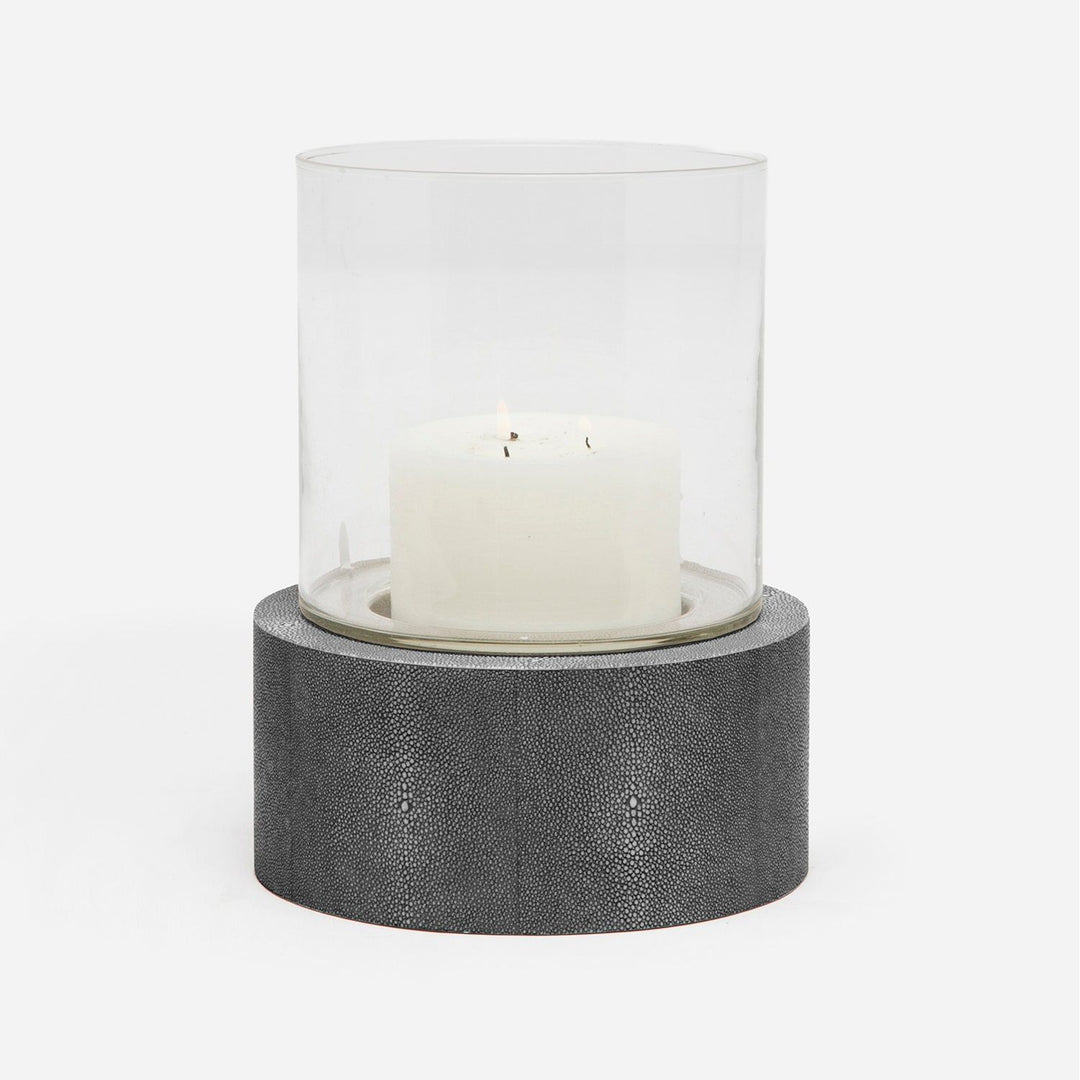 Girona, Cool Gray, Hurricane, Round, Large, Realistic Faux Shagreen, Pack/2