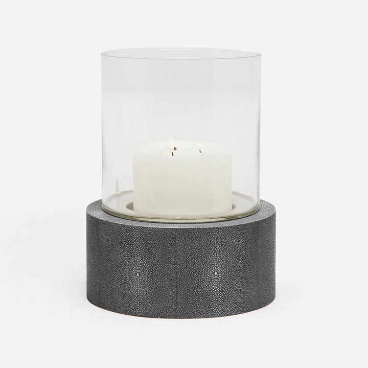 Girona, Cool Gray, Hurricane, Round, Large, Realistic Faux Shagreen, Pack/2