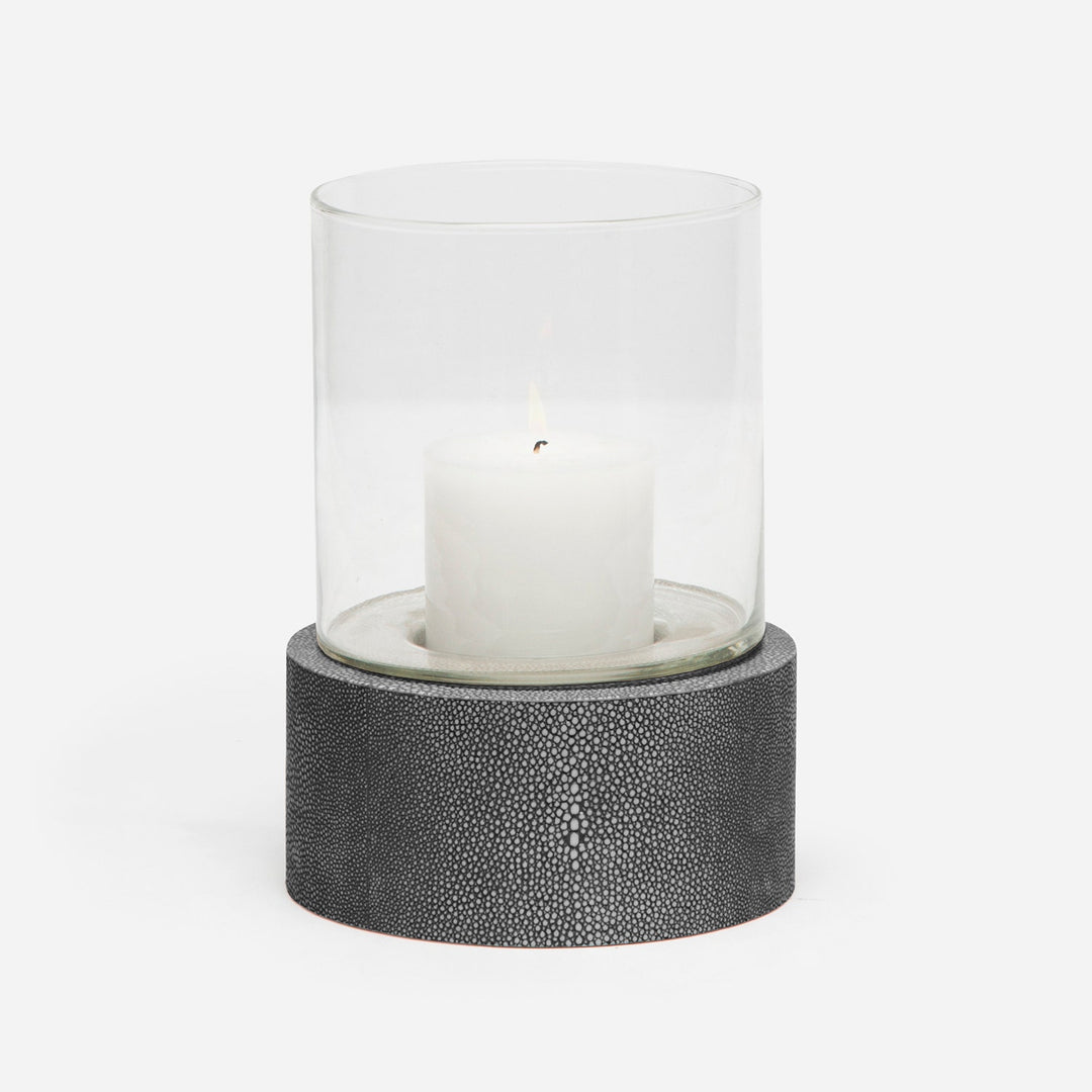 Girona, Cool Gray, Hurricane, Round, Small, Realistic Faux Shagreen, Pack/2