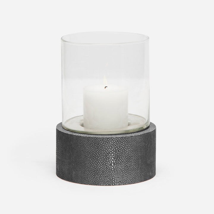 Girona, Cool Gray, Hurricane, Round, Small, Realistic Faux Shagreen, Pack/2