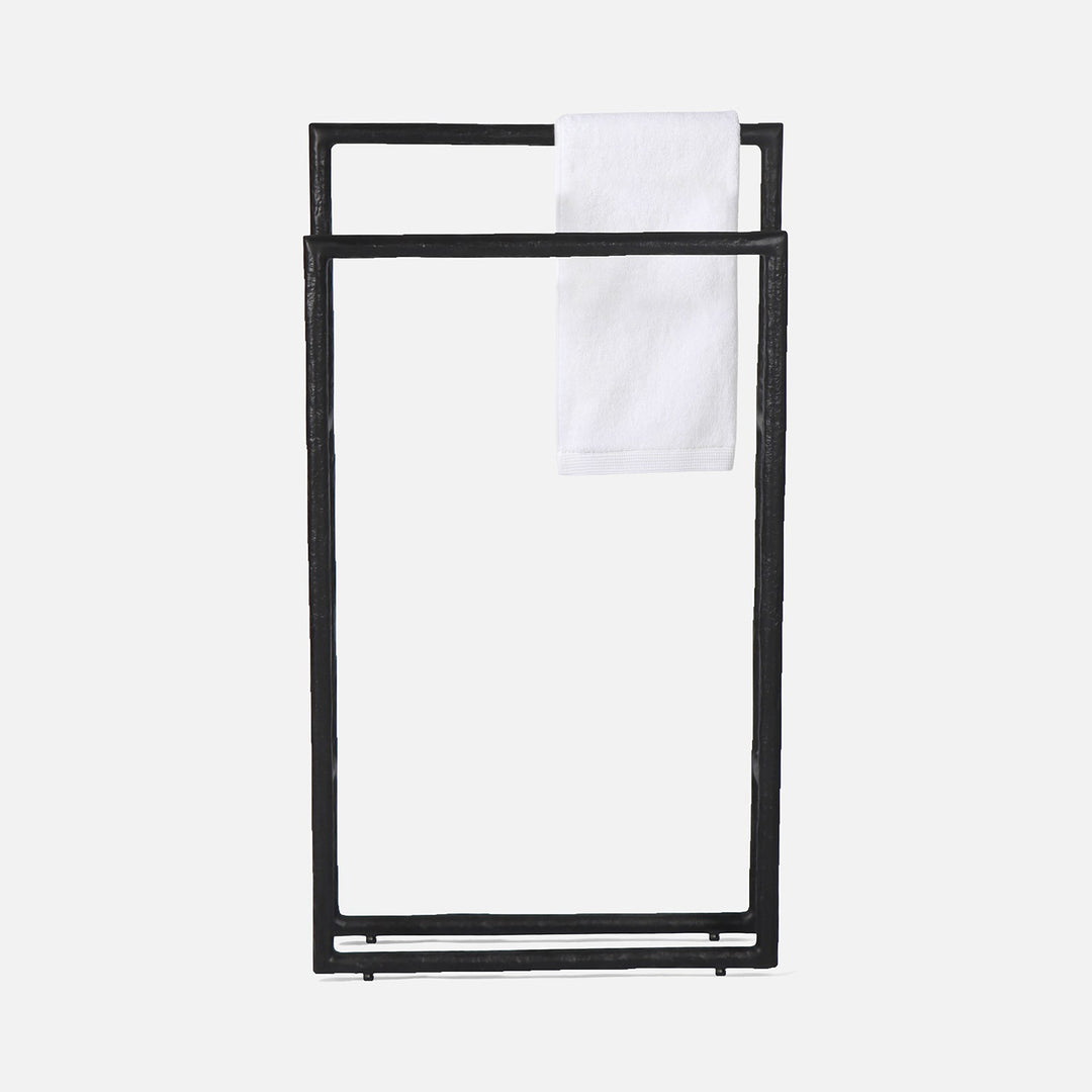 Halsey, Black, Towel Rack, Freestanding, 20X36", Cast Aluminum