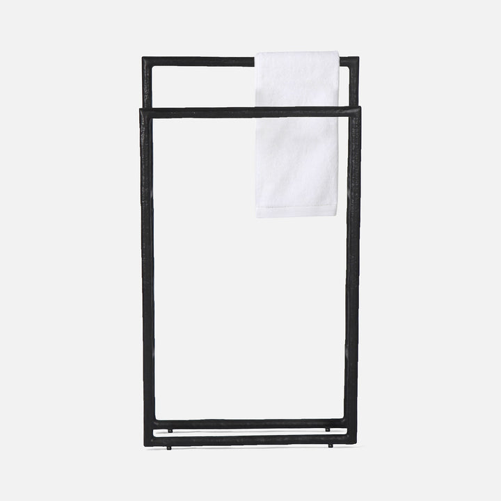 Halsey, Black, Towel Rack, Freestanding, 20X36", Cast Aluminum