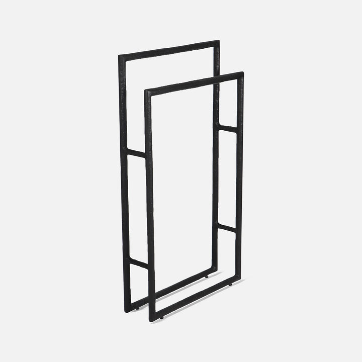 Halsey, Black, Towel Rack, Freestanding, 20X36", Cast Aluminum