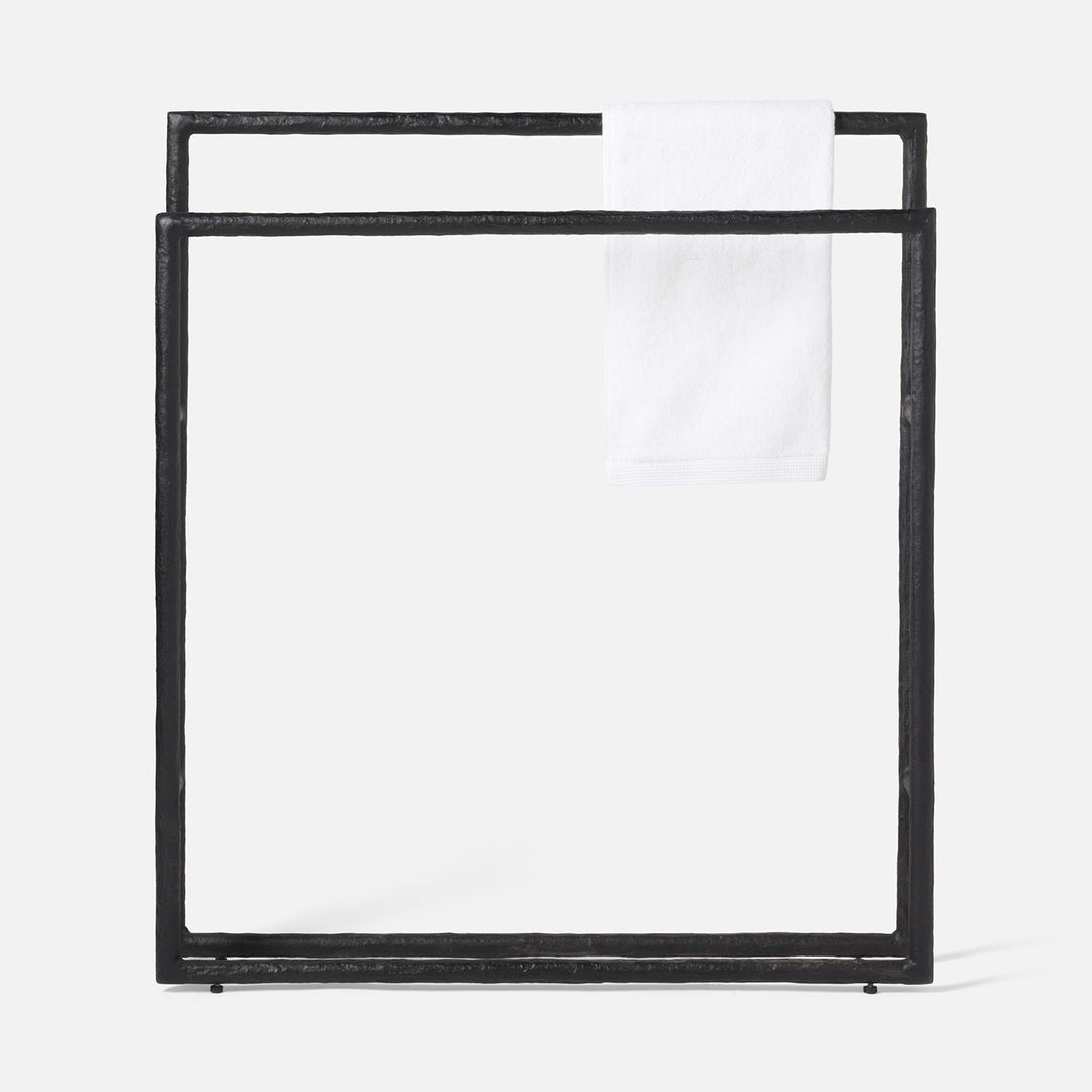 Halsey, Black, Towel Rack, Freestanding, 32X36", Cast Aluminum