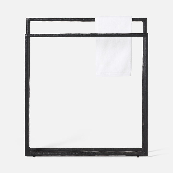 Halsey, Black, Towel Rack, Freestanding, 32X36", Cast Aluminum