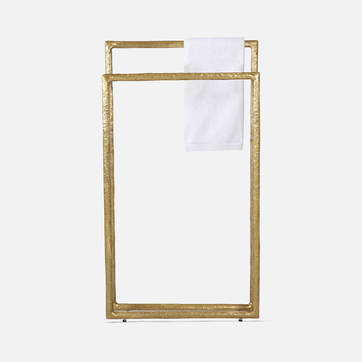 Halsey, Gold, Towel Rack, Freestanding, 20X36", Cast Aluminum