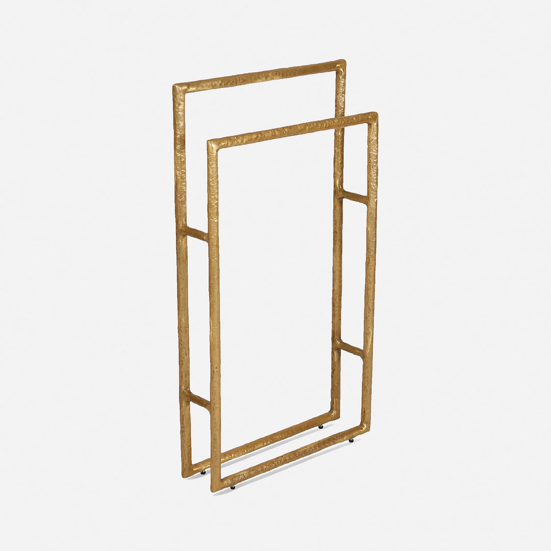 Halsey, Gold, Towel Rack, Freestanding, 20X36", Cast Aluminum