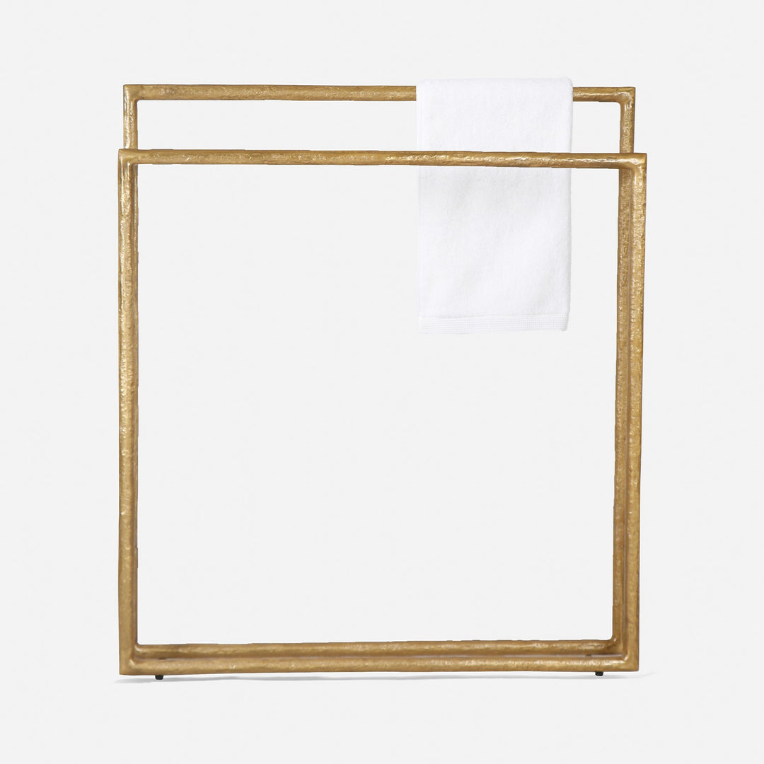 Halsey, Gold, Towel Rack, Freestanding, 32X36", Cast Aluminum
