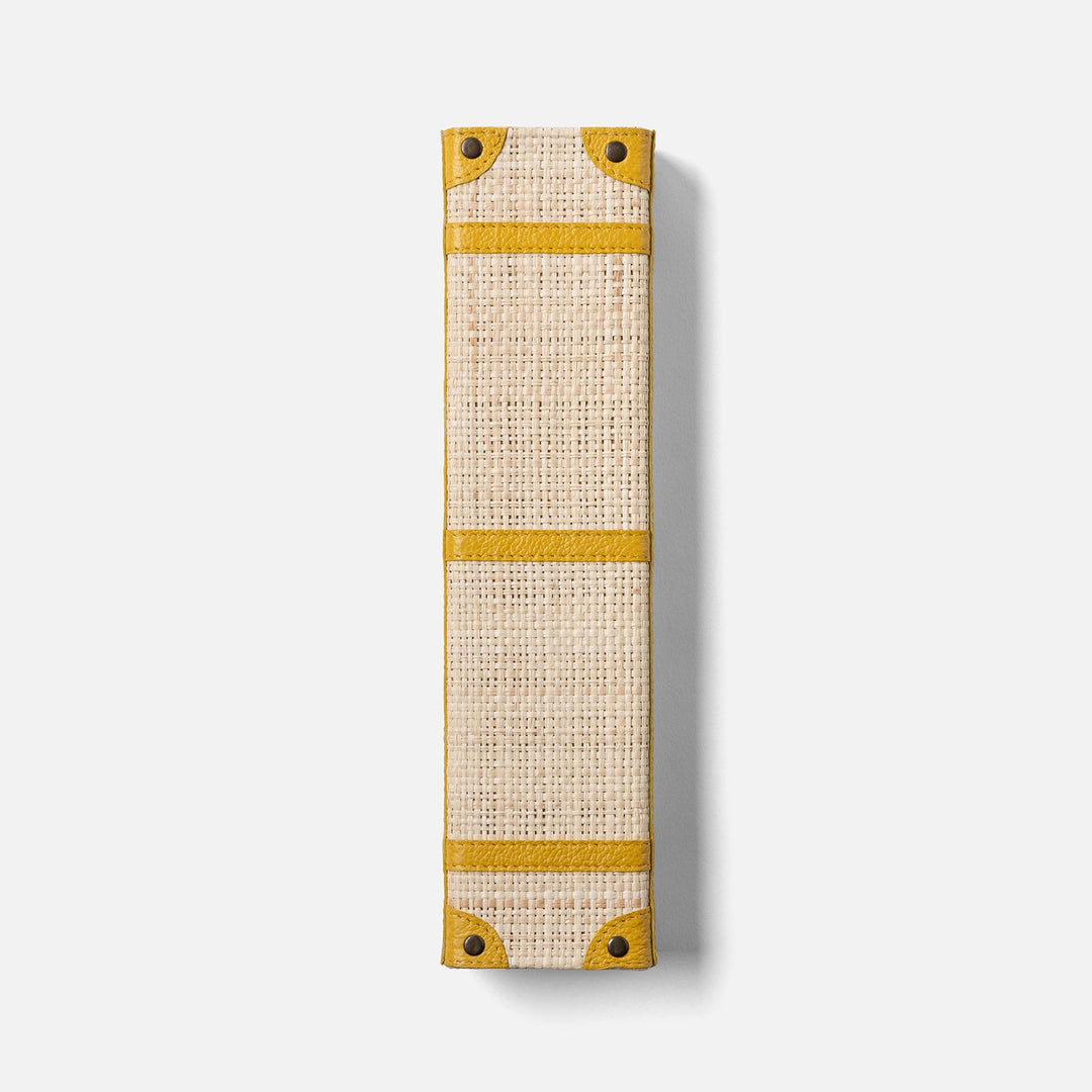 Hanford, Natural/Dandelion, Match Box And Sleeve, Xlong, Raffia/Leather
