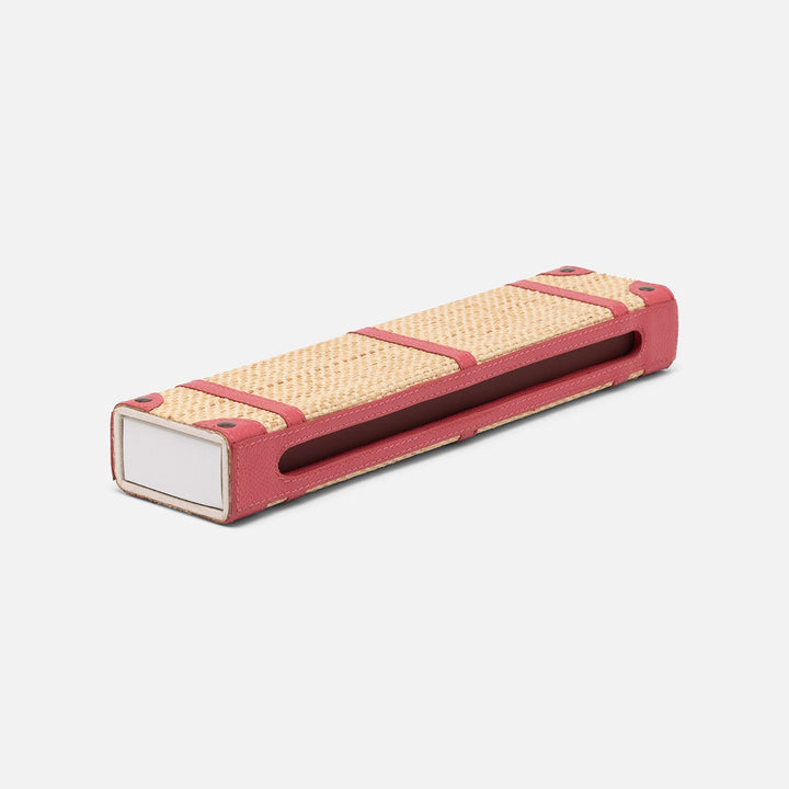 Hanford, Natural/Watermelon, Match Box And Sleeve, Xlong, Raffia/Leather