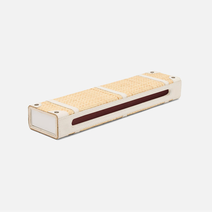Hanford, Natura/White, Match Box And Sleeve, Xlong, Raffia/Leather
