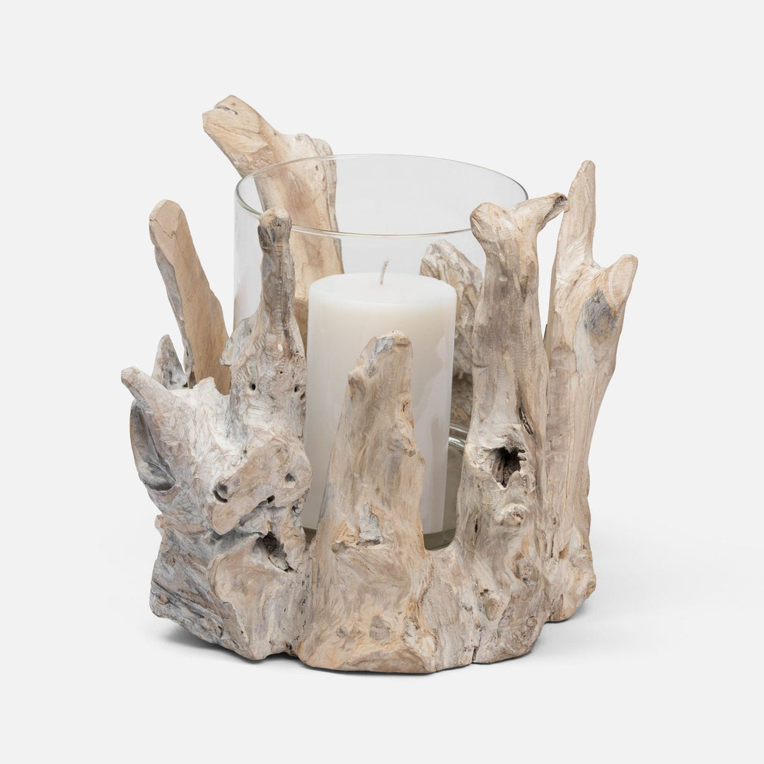 Maringa, Whitewashed, Hurricane, Large, Driftwood