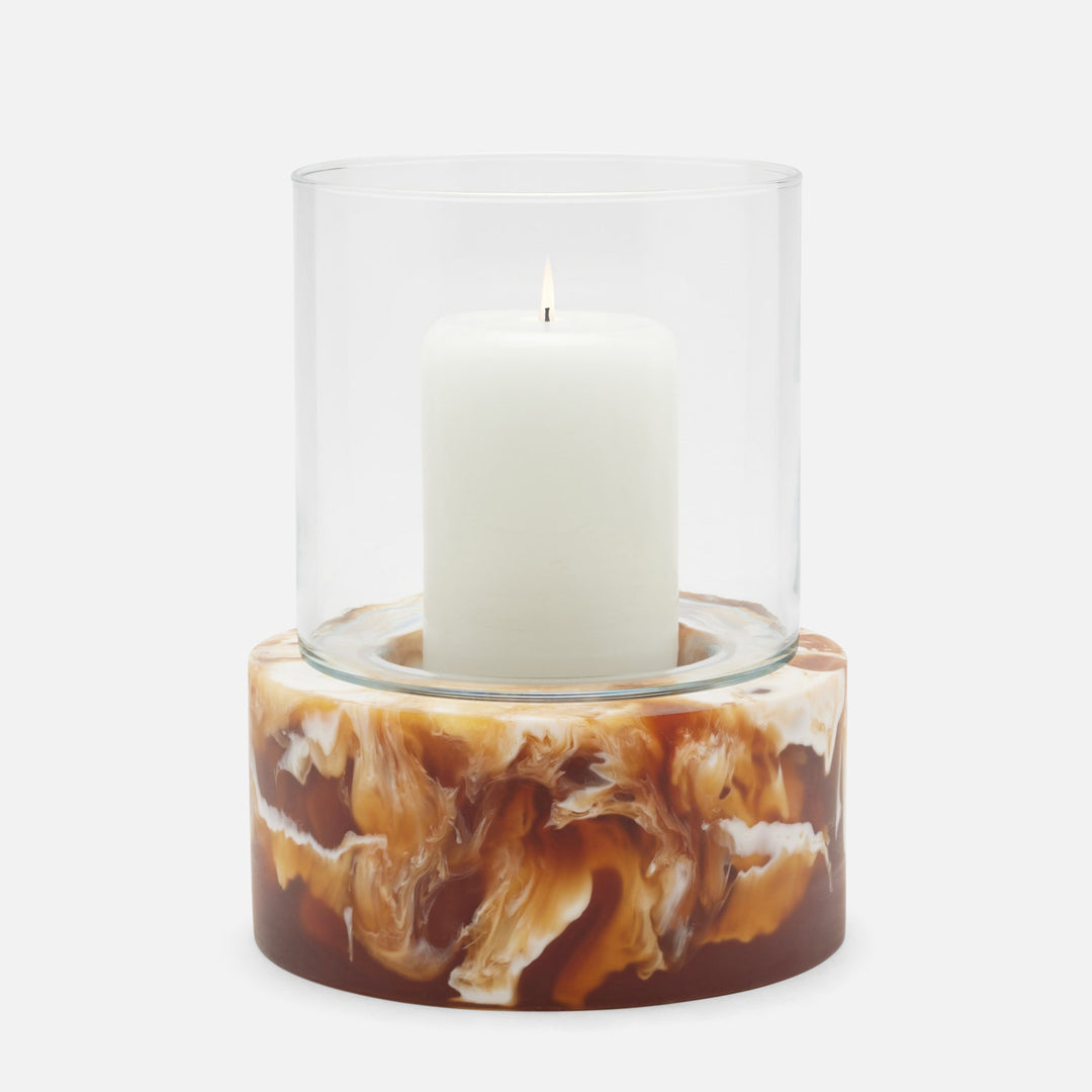 Milo, Amber Swirled, Hurricane, Large, Resin, Pack/2