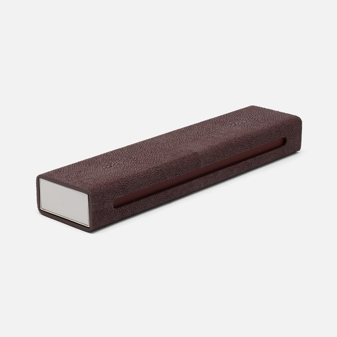 Saugus, Oxblood, Match Box And Sleeve, Xlong, Faux Shagreen