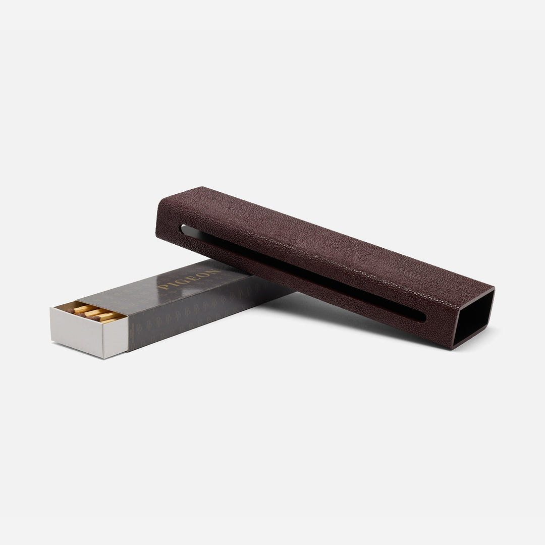 Saugus, Oxblood, Match Box And Sleeve, Xlong, Faux Shagreen