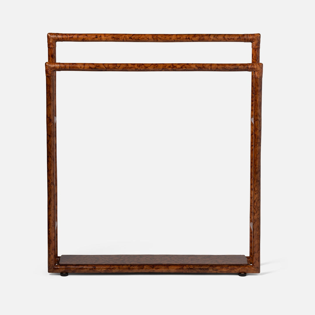 Winthrop, Red Tortoise, Towel Rack, Freestanding, 32"X36"H, Rattan