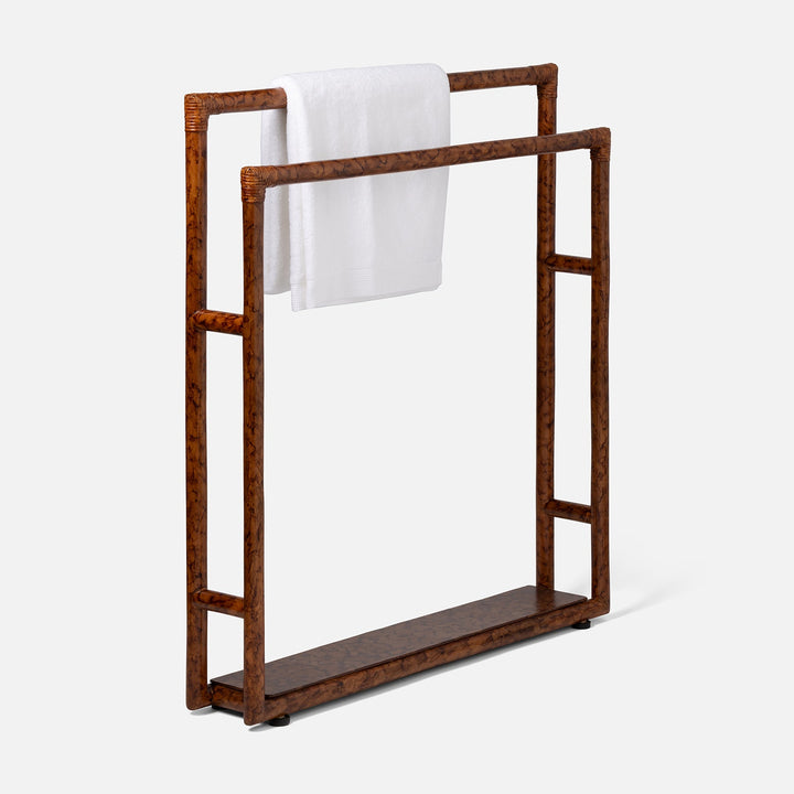 Winthrop, Red Tortoise, Towel Rack, Freestanding, 32"X36"H, Rattan