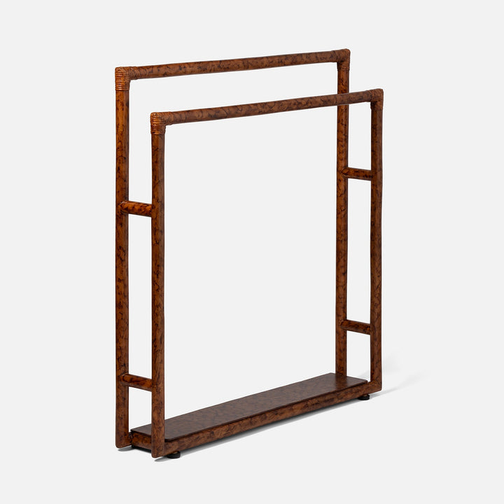 Winthrop, Red Tortoise, Towel Rack, Freestanding, 32"X36"H, Rattan