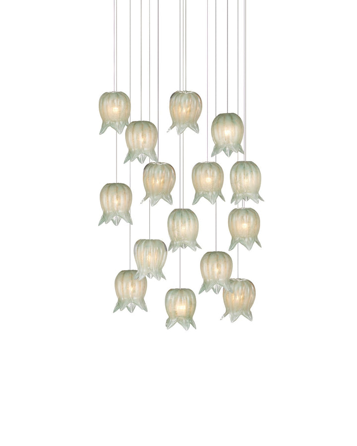 Pendants:Multi Polpo Green 15-Light Round Multi-Drop Pendant