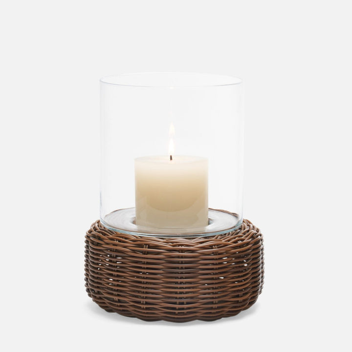 Amity, Chestnut, Hurricane, Small, Faux Rattan