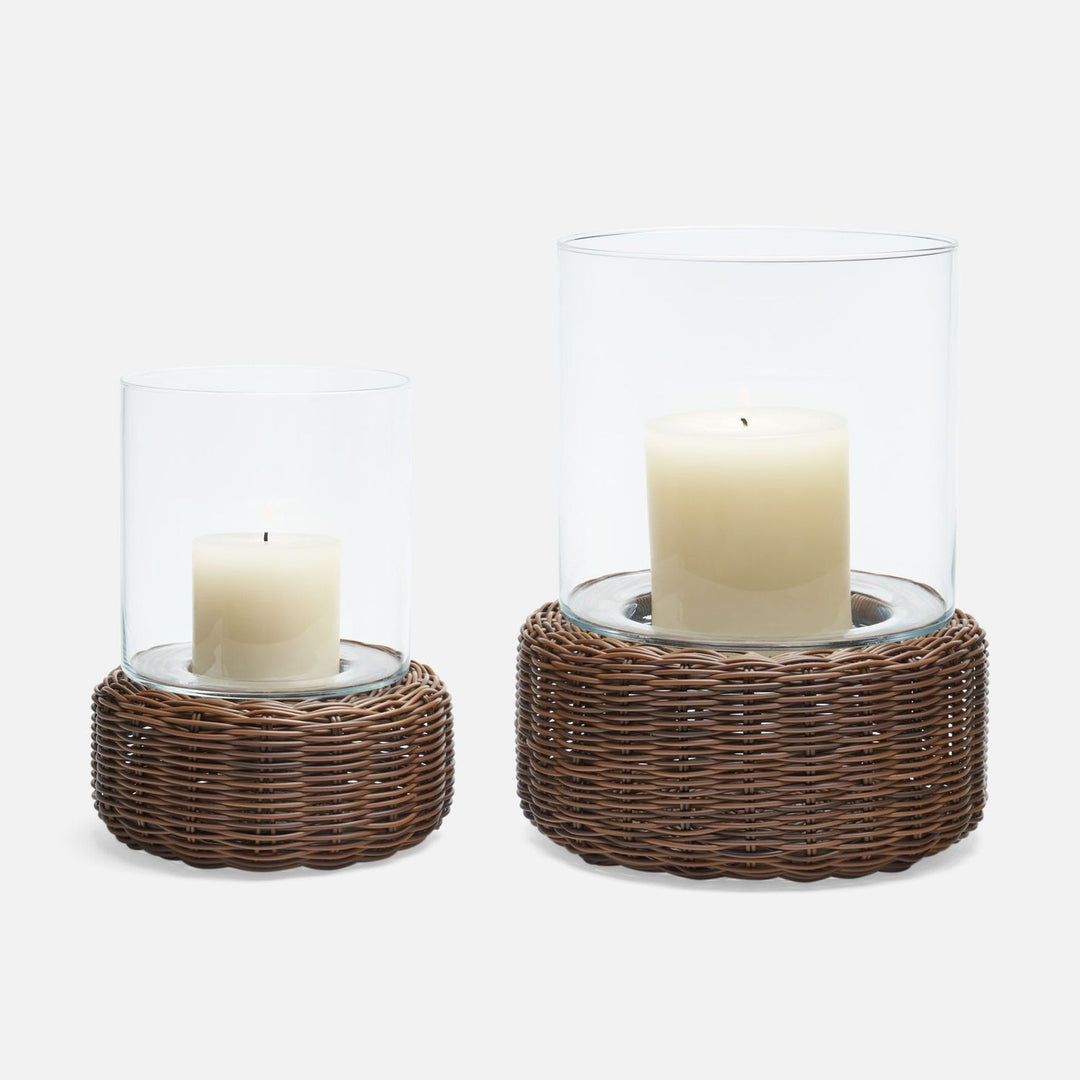 Amity, Chestnut, Hurricane, Small, Faux Rattan