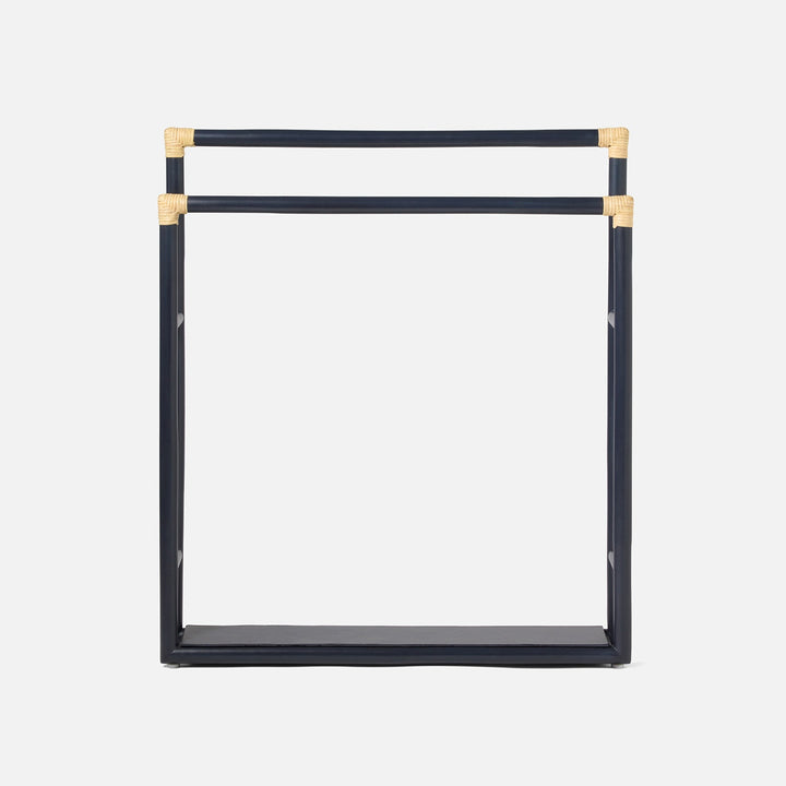 Bolzano, Navy/Natural, Towel Rack, Freestanding, 32"X36"H, Rattan