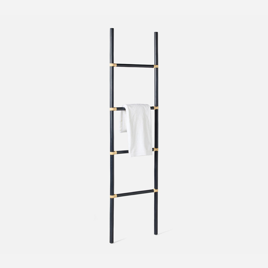 Bolzano, Navy/Natural, Towel Rack, Leaning, 22"X80", Rattan