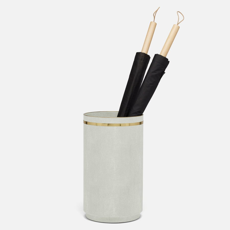Dorval, Blanc Br, Umbrella Stand Faux Shagreen