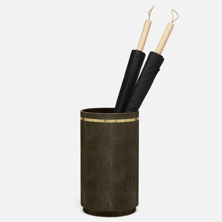 Dorval, Dark Mushroom, Umbrella Stand Faux Shagreen