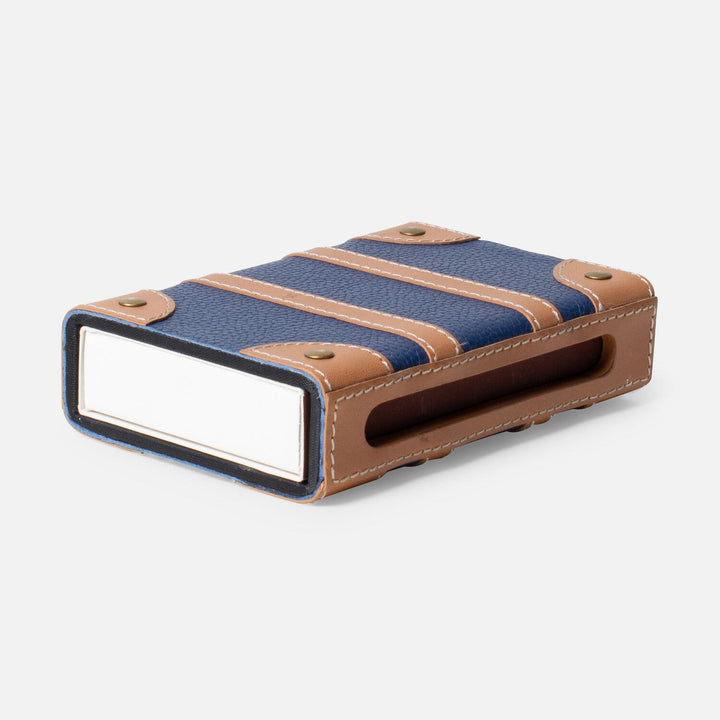 Dunlap, Navy/Aged Camel, Match Box And Sleeve, Standard, Full-Grain Leather