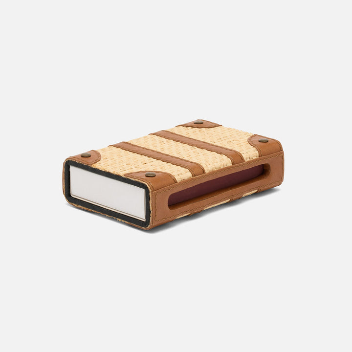 Hanford, Natural/Saddle, Match Box And Sleeve, Standard, Raffia/Leather