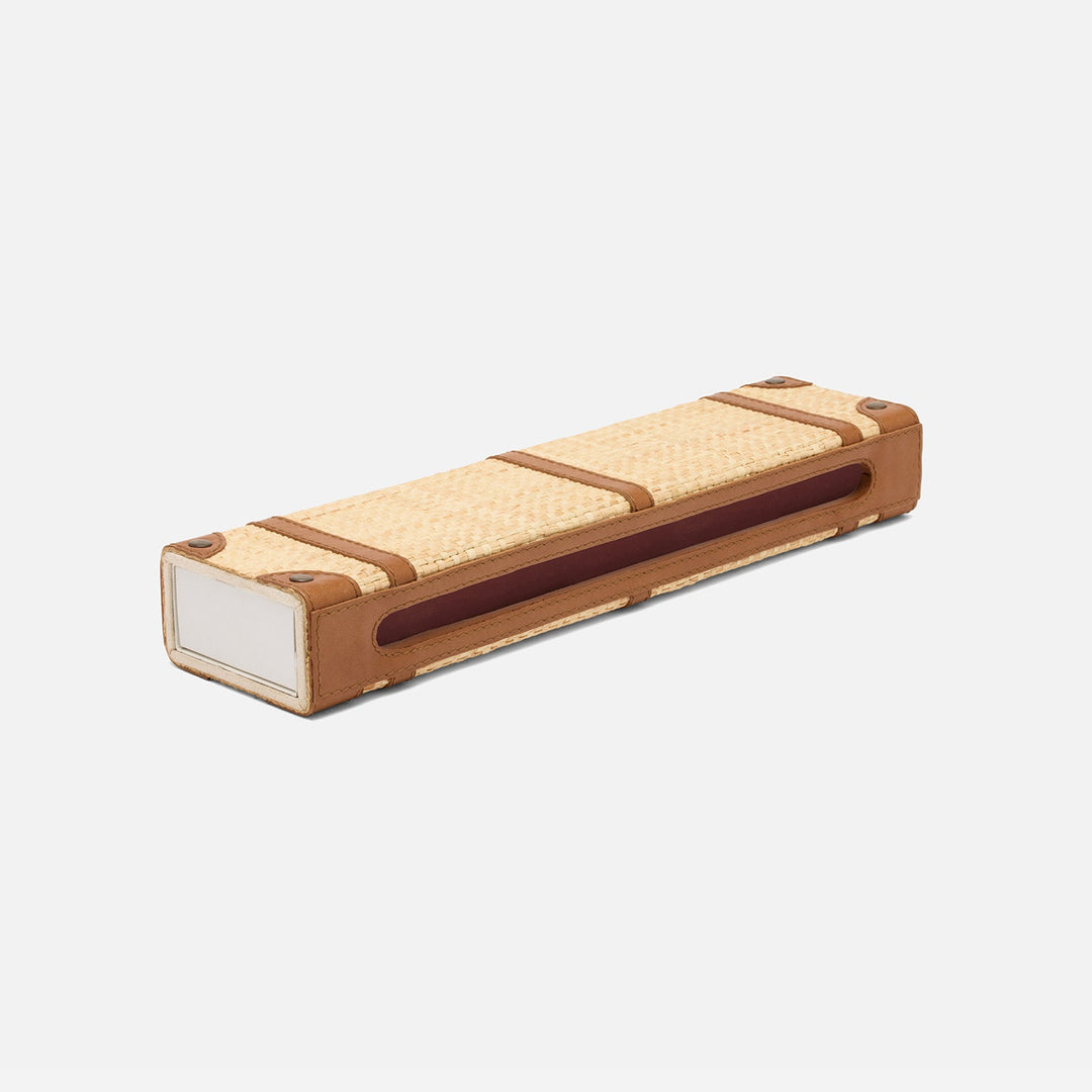 Hanford, Natural/Saddle, Match Box And Sleeve, Xlong, Raffia/Leather