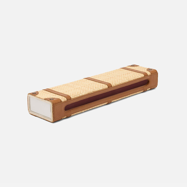 Hanford, Natural/Saddle, Match Box And Sleeve, Xlong, Raffia/Leather