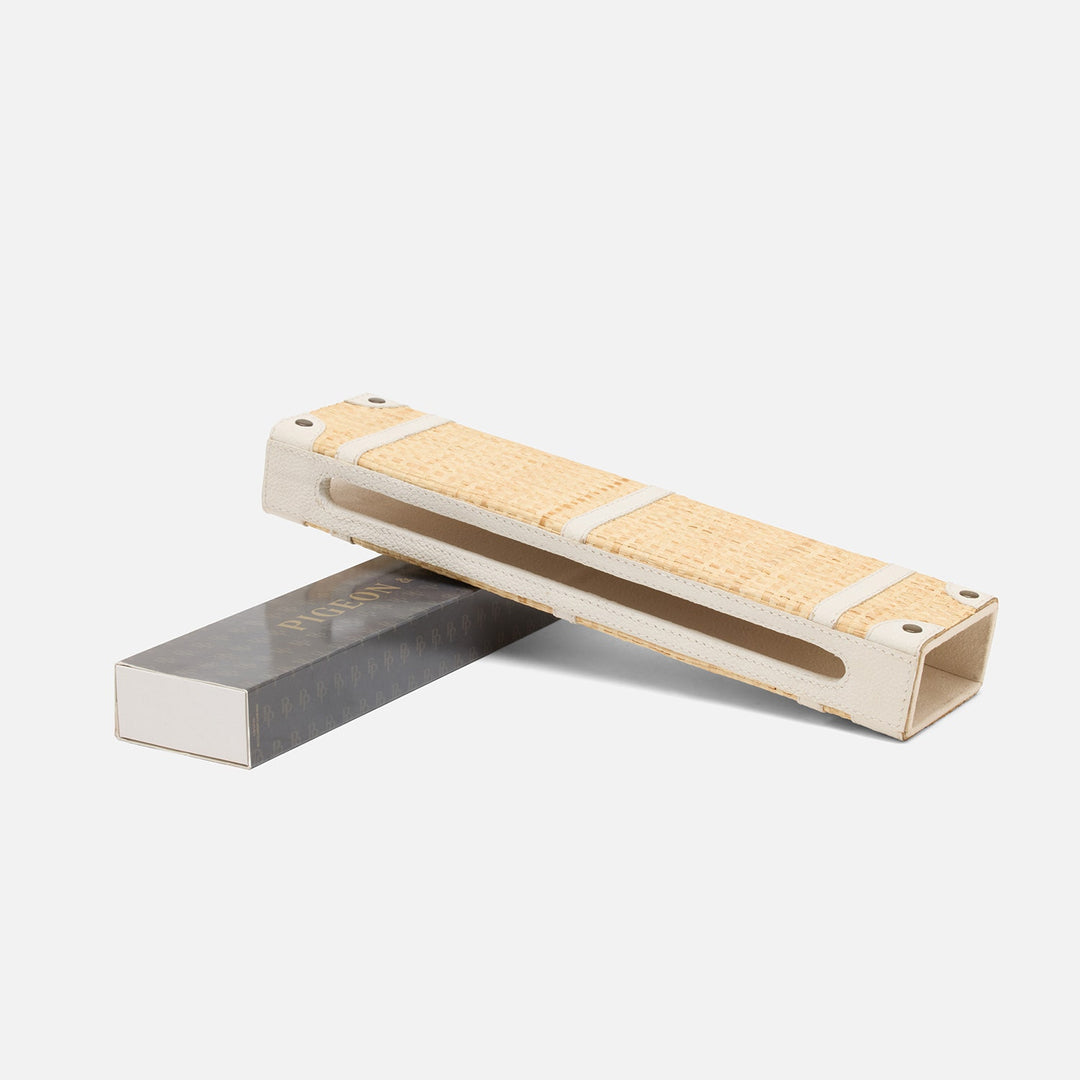 Hanford, Natura/White, Match Box And Sleeve, Xlong, Raffia/Leather