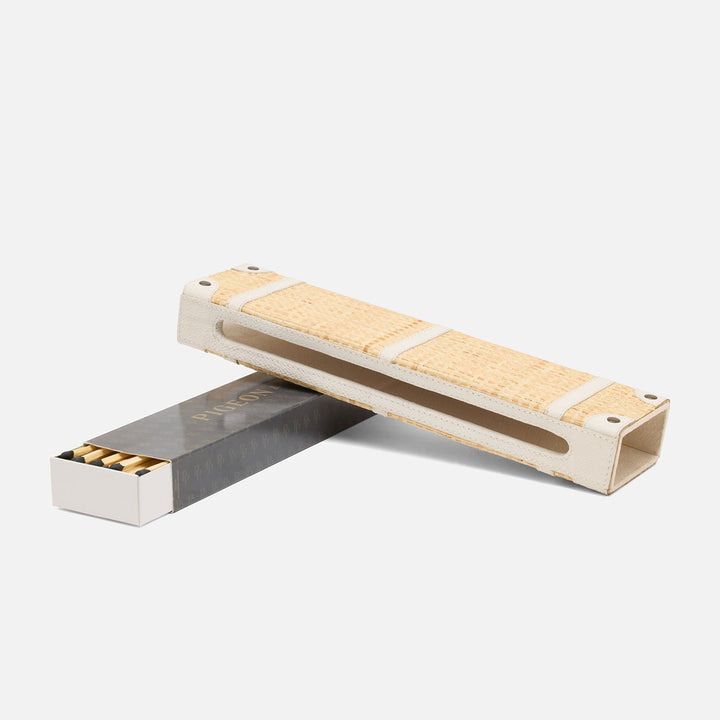 Hanford, Natura/White, Match Box And Sleeve, Xlong, Raffia/Leather