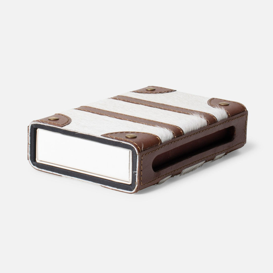 Hedley, Natural White/Tobacco, Match Box And Sleeve, Standard, Hair-On-Hide/Full-Grain Leather