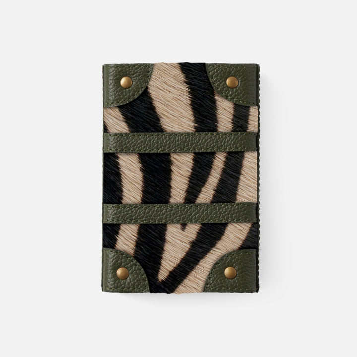 Hedley, Zebra/Forest, Match Box And Sleeve, Standard, Hair-On-Hide/Full-Grain Leather