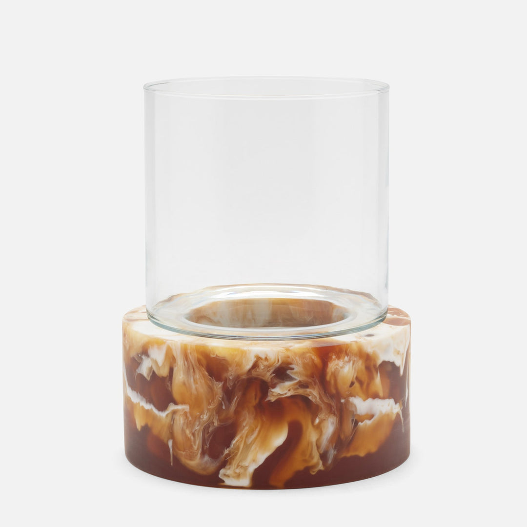 Milo, Amber Swirled, Hurricane, Large, Resin, Pack/2