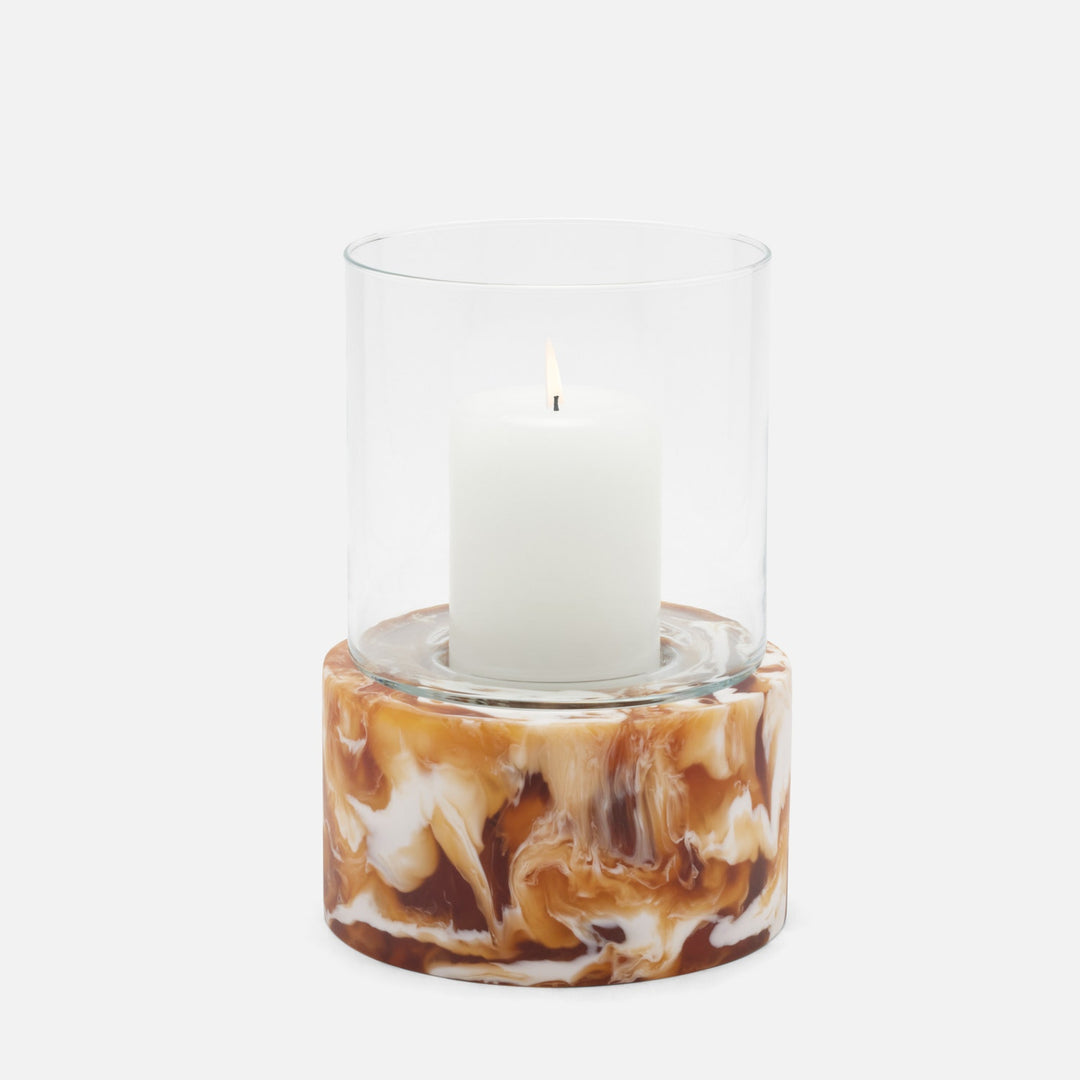 Milo, Amber Swirled, Hurricane, Small, Resin, Pack/2