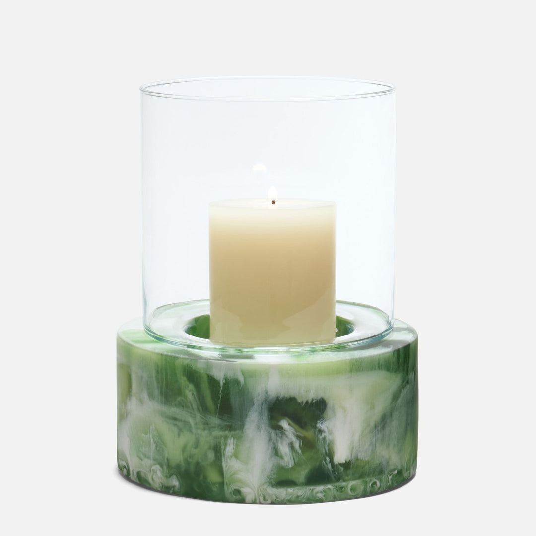 Milo, Green Swirled, Hurricane, Large, Resin, M/2