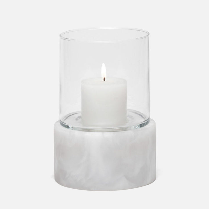 Milo, White Swirled, Hurricane, Small, Resin, M/2