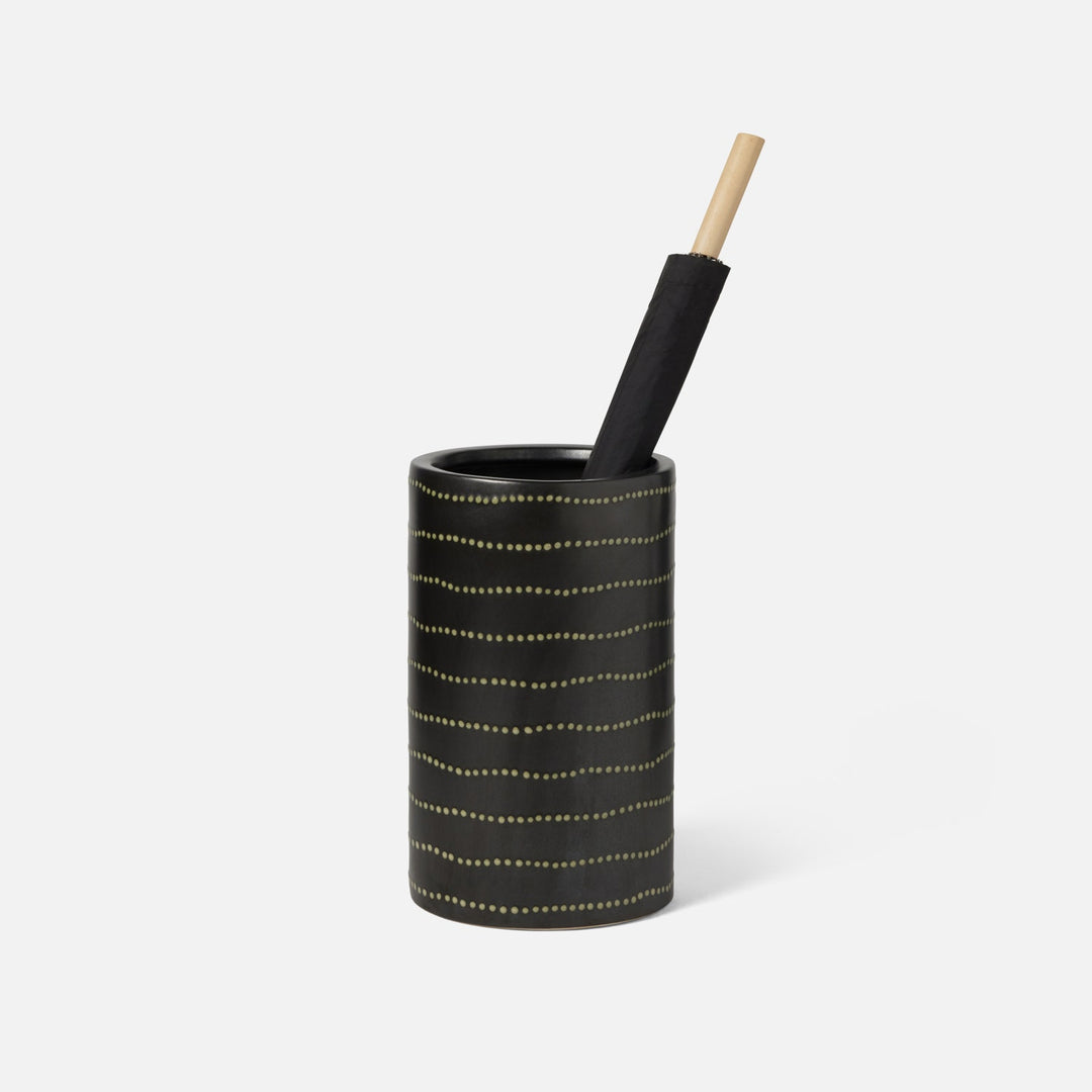 Perris, Black/White, Umbrella Stand, Ceramic