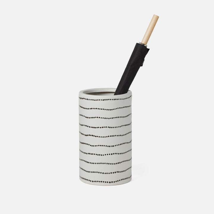 Perris, White/Black, Umbrella Stand, Ceramic