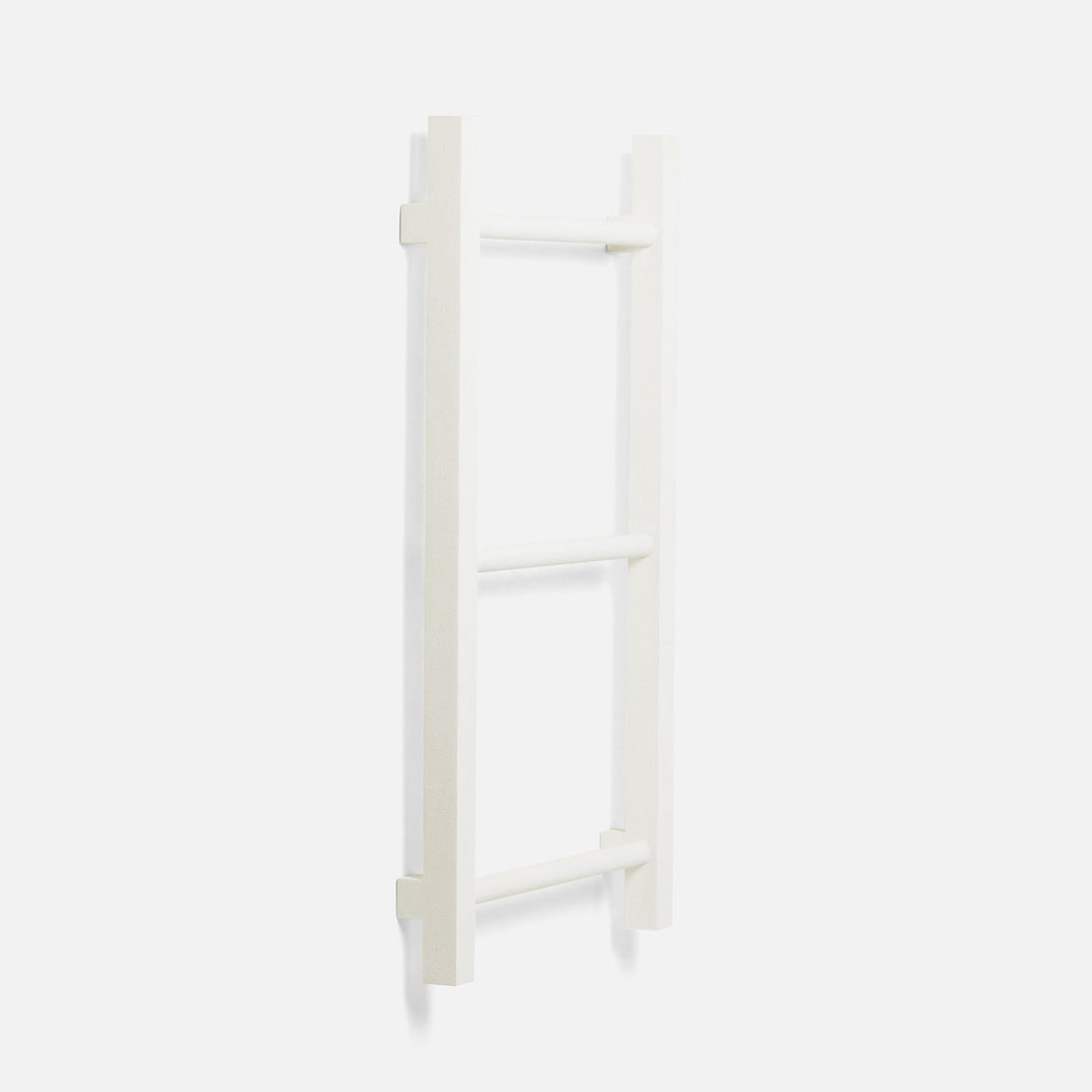 Ramsey, Bright White, Towel Rack, Wall Hanging, 20"X36", Realistic Faux Shagreen