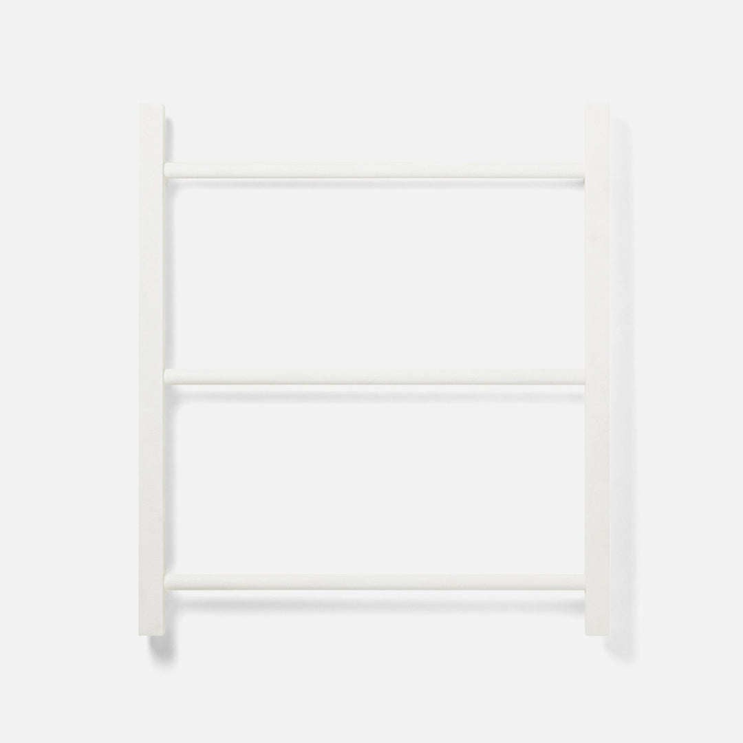 Ramsey, Bright White, Towel Rack, Wall Hanging, 32"X36", Realistic Faux Shagreen