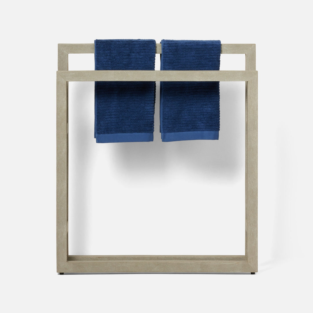 Ramsey, Sand, Towel Rack, Freestanding, 32"X36" Realistic Faux Shagreen