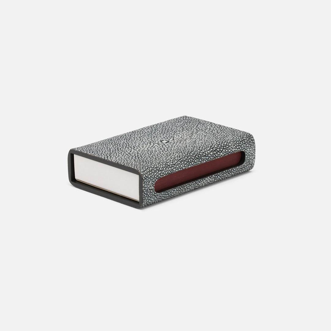 Saugus, Cool Gray, Match Box And Sleeve, Standard, Faux Shagreen